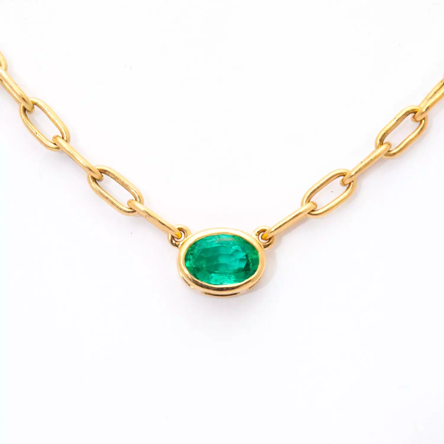 0.68 ct Green Emerald Leah Necklace