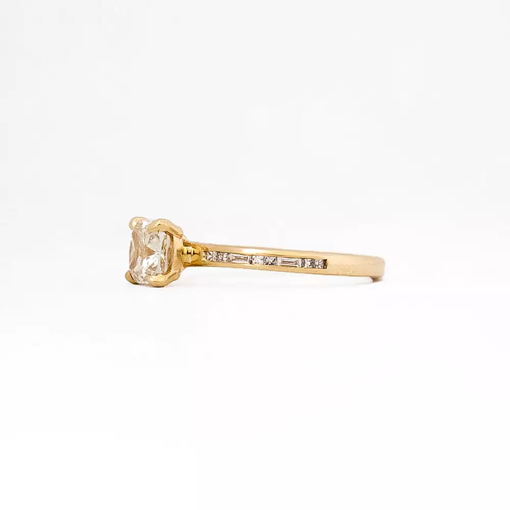 1.03 ct Champagne Cushion Portico Solitaire