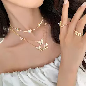 2020 Fashion Jewelry Exquisite Copper Inlaid Zircon Butterfly Pendant Sexy Female Clavicle Necklace