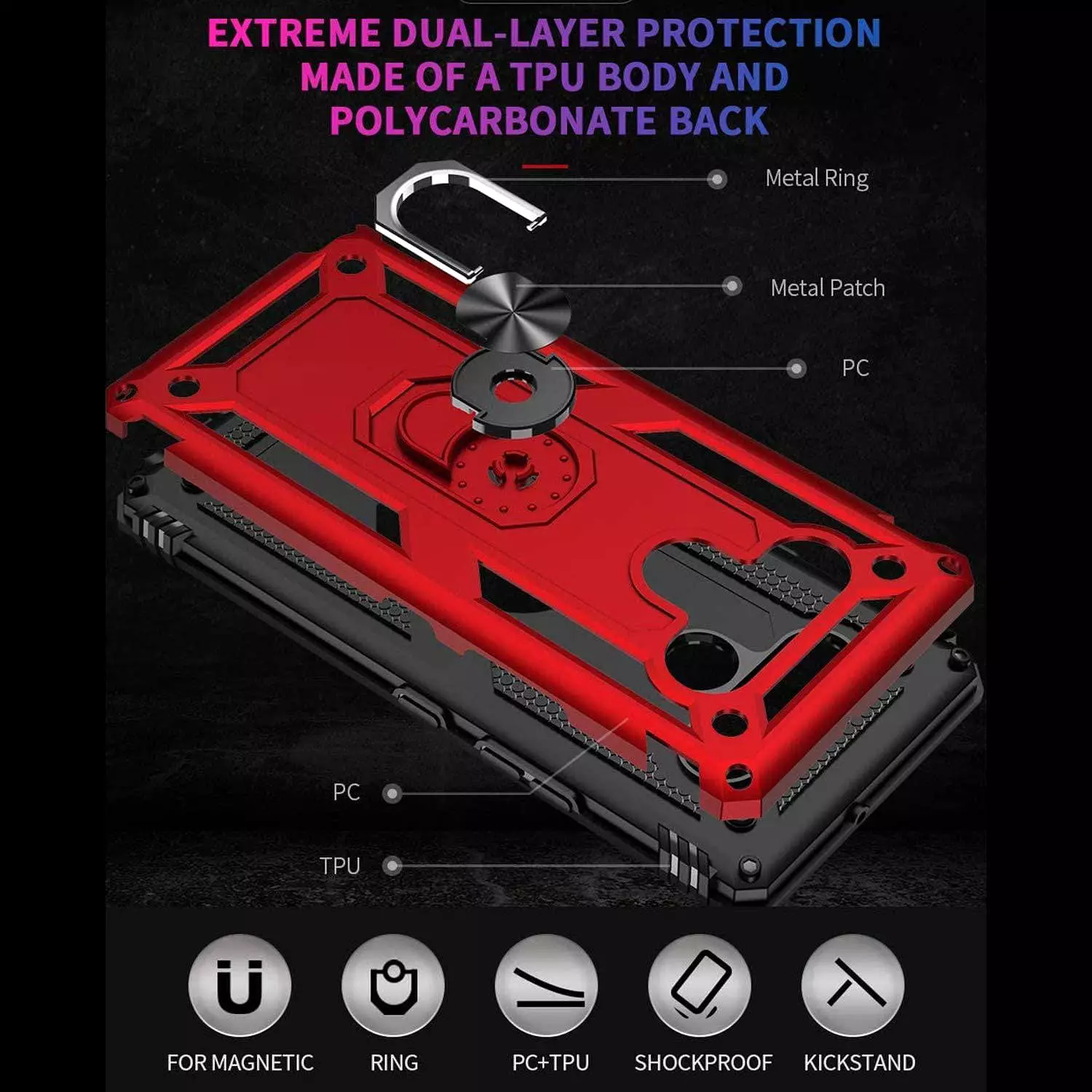 2021 New Luxury Armor Ring Bracket Phone case For LG Stylo6-Fast Delivery