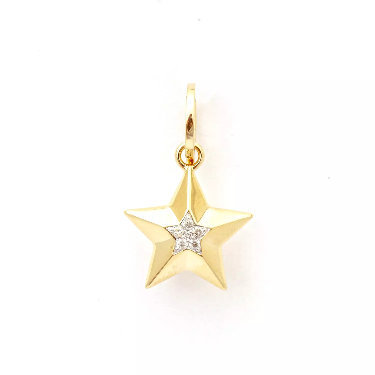 3D Diamond Star Hinged Charm