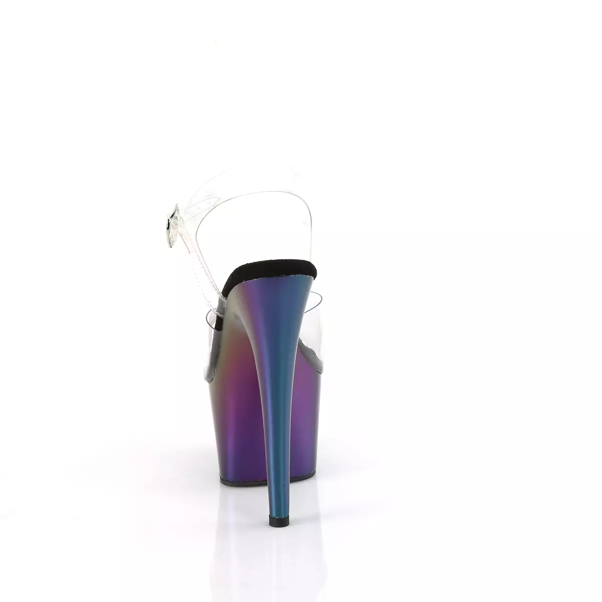 7 Inch Heel ADORE-708MCH Clear Purple Green Chrome