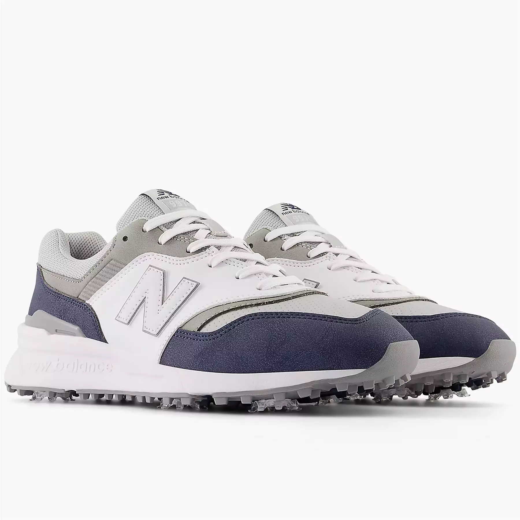 997 Waterproof Spiked Golf Shoes White/Navy - SS24