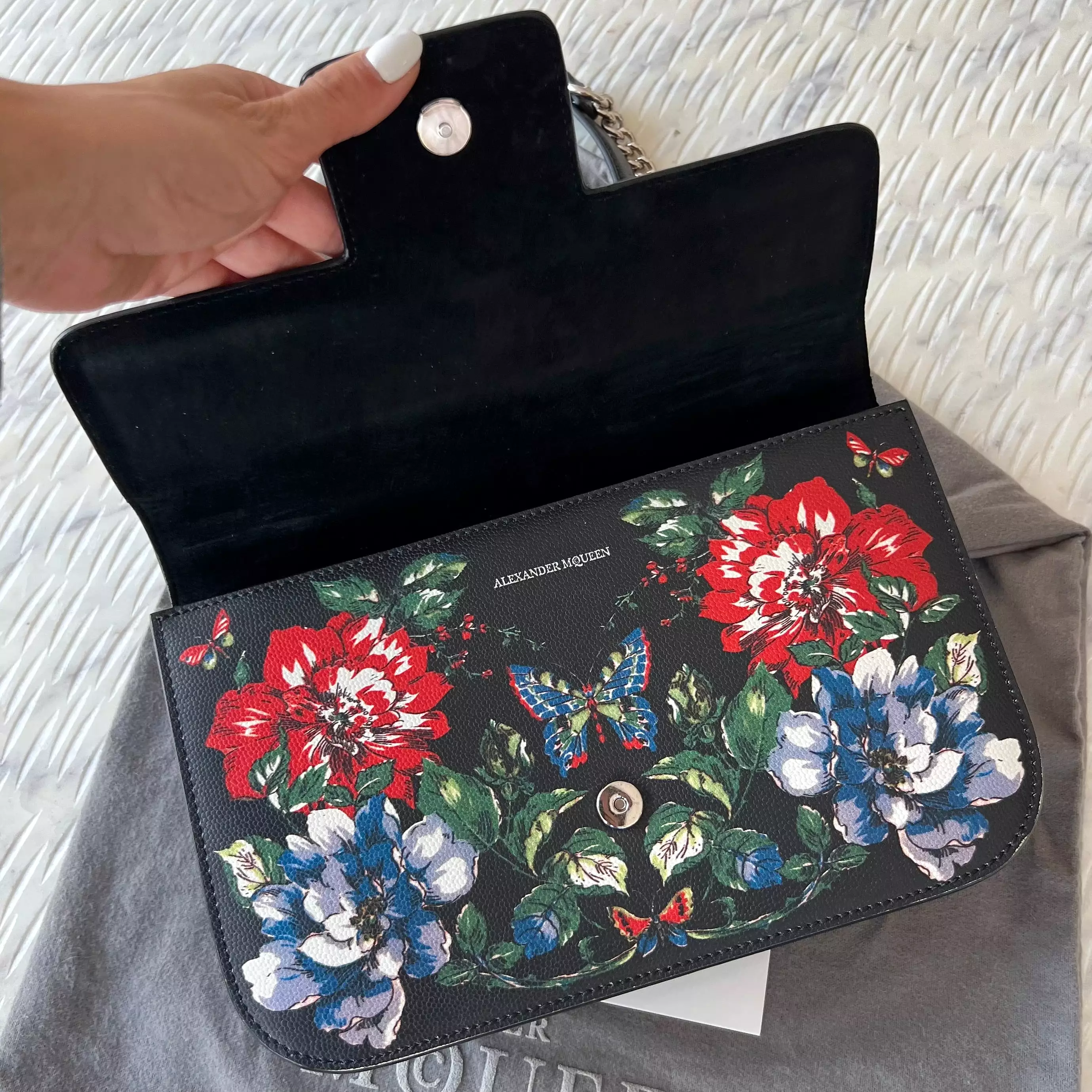 Alexander McQueen Floral Flap Bag