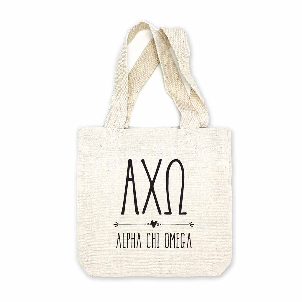 Alpha Chi Omega Boho Design on Mini Tote Gift Bag