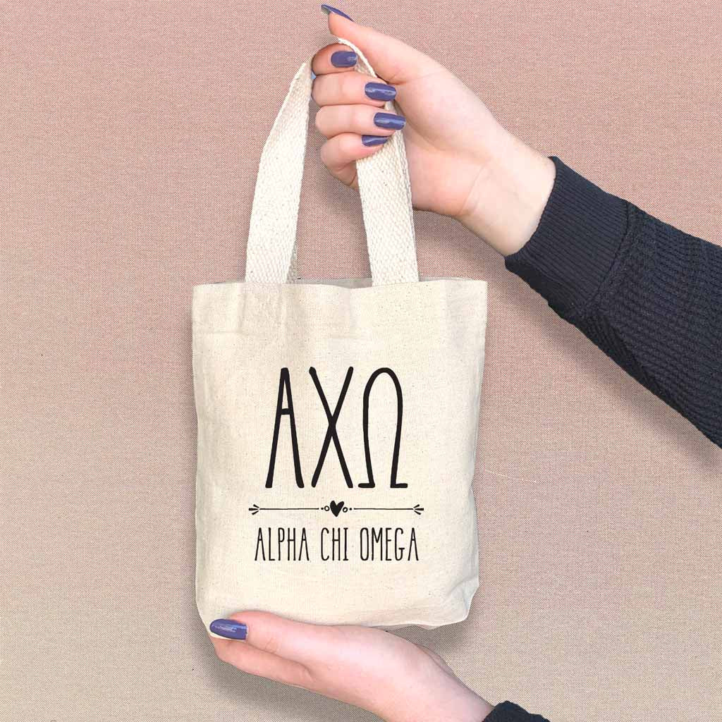 Alpha Chi Omega Boho Design on Mini Tote Gift Bag