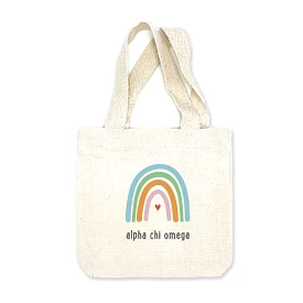 Alpha Chi Omega Sorority Rainbow Mini Tote Gift Bag