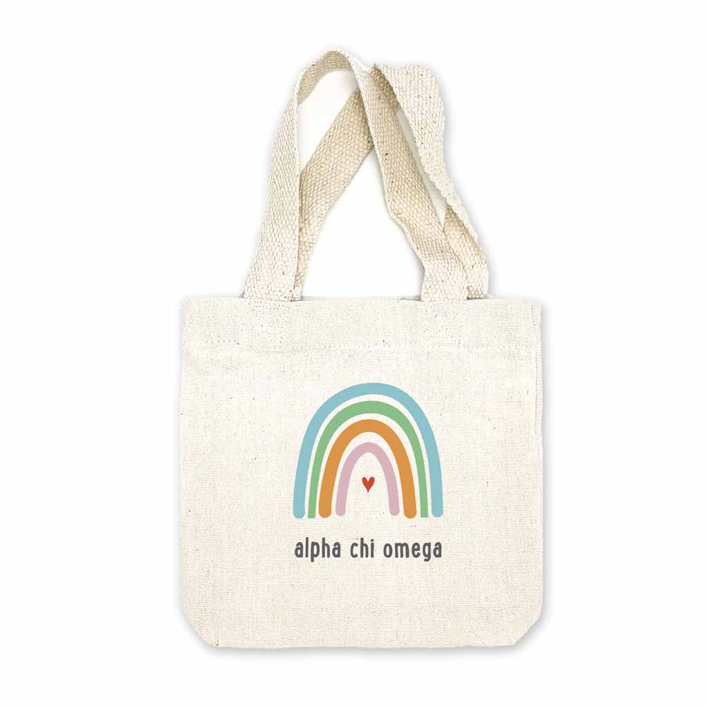 Alpha Chi Omega Sorority Rainbow Mini Tote Gift Bag