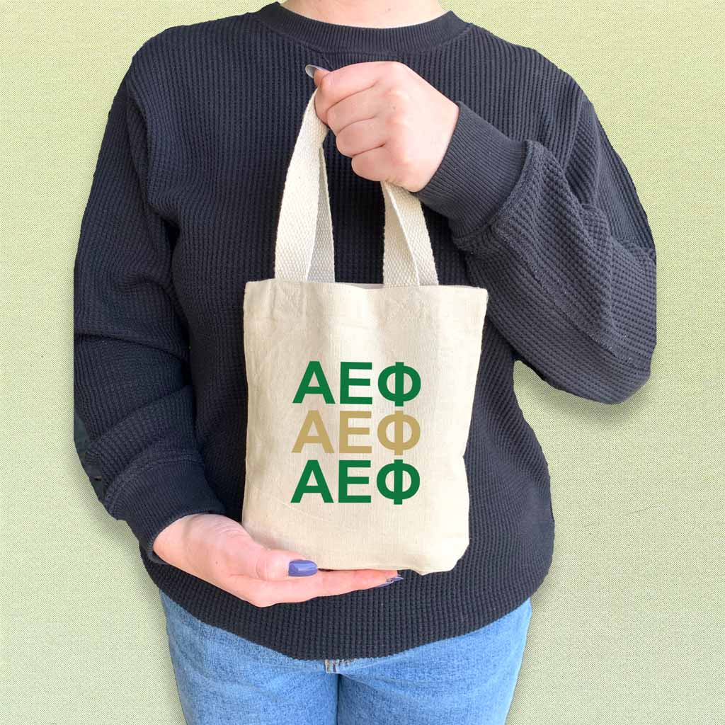 Alpha Epsilon Phi Sorority Greek Letters Mini Tote Gift Bag