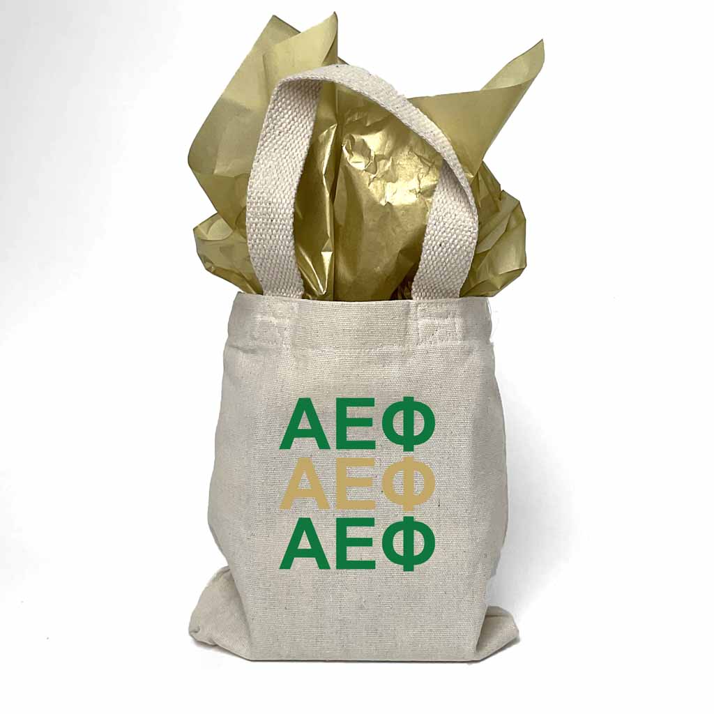 Alpha Epsilon Phi Sorority Greek Letters Mini Tote Gift Bag