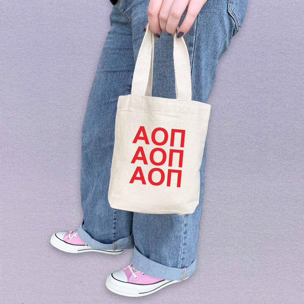 Alpha Omicron Pi Sorority Greek Letters Mini Tote Gift Bag