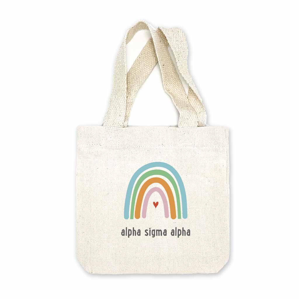 Alpha Sigma Alpha Sorority Rainbow Mini Tote Gift Bag