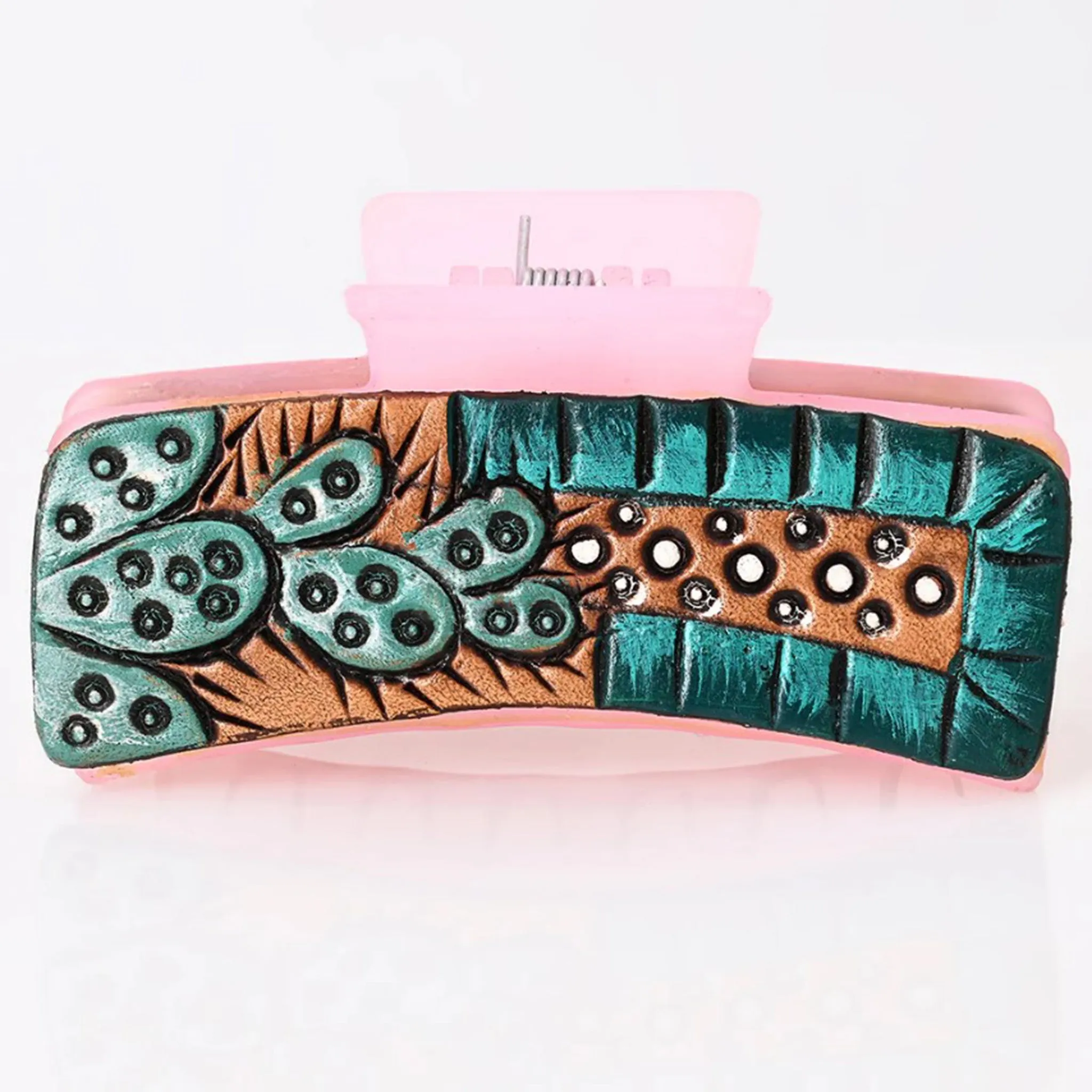 American Darling Leather Cactus Hairclip