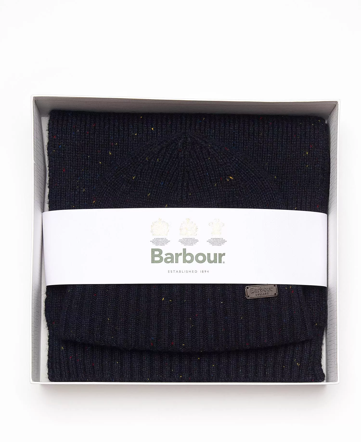 Barbour Mens 'Carlton Fleck' Beanie & Scarf Gift Set