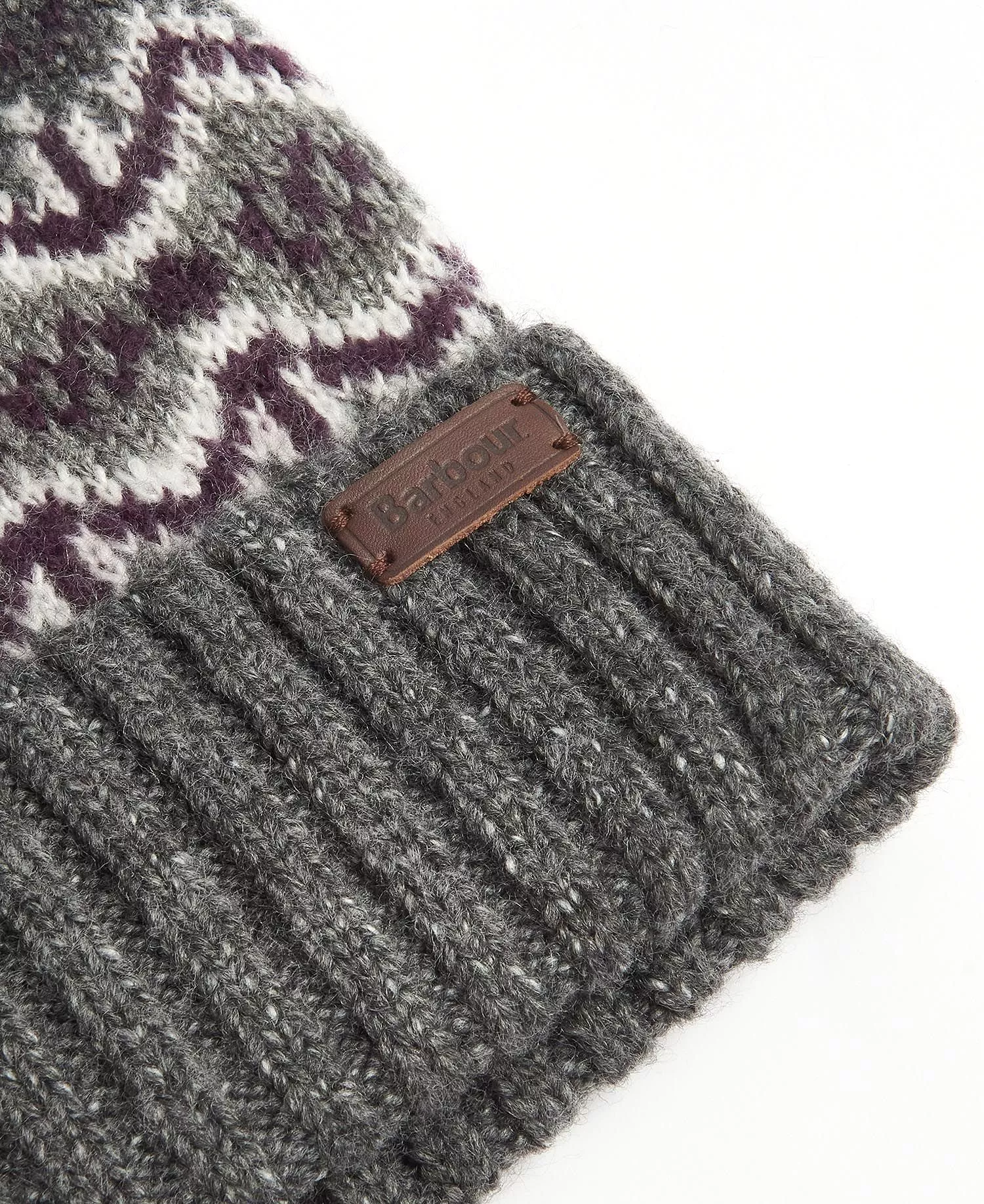 Barbour Mens 'Case' Fairisle Bobble Knit Beanie Hat