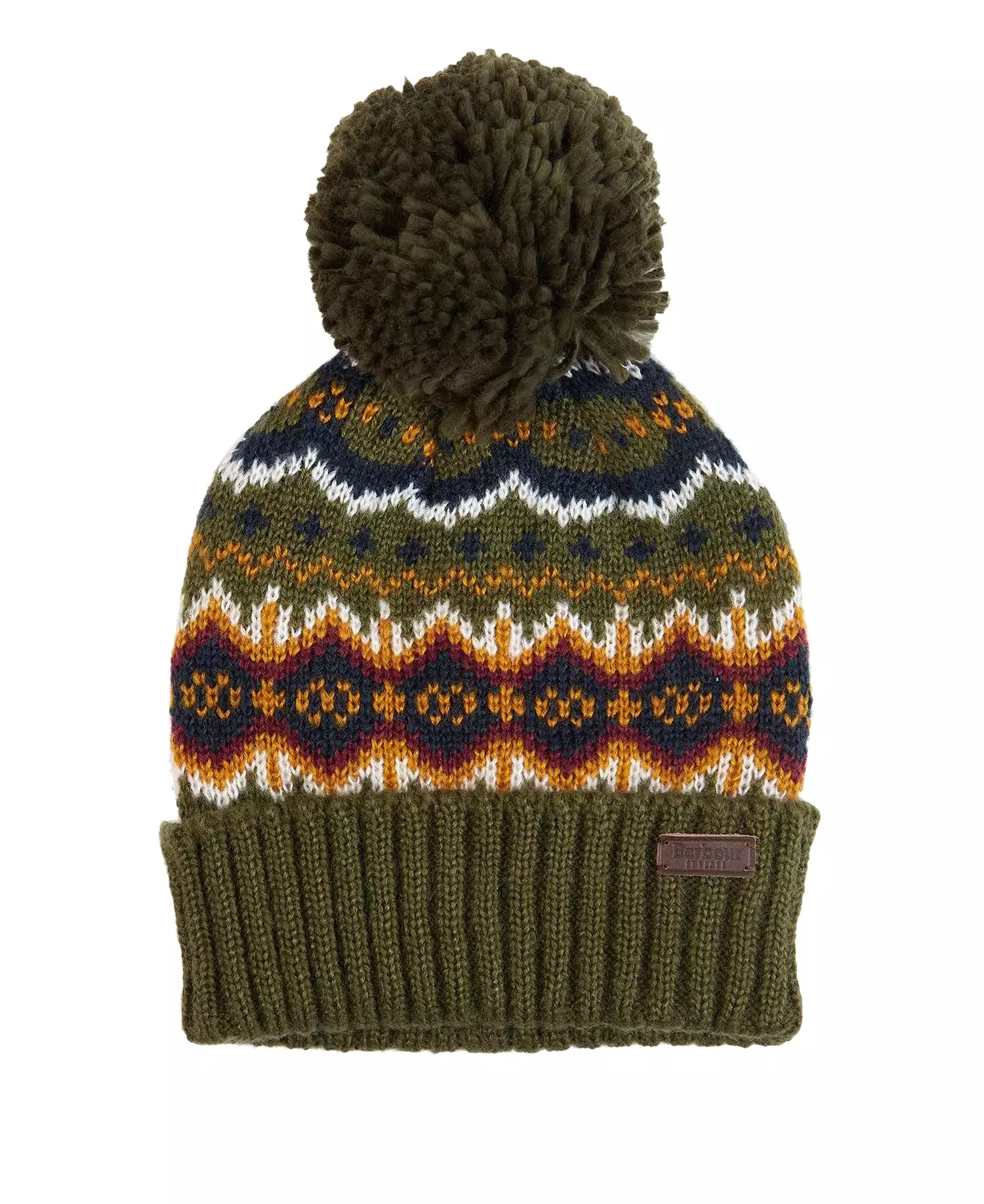 Barbour Mens 'Case' Fairisle Bobble Knit Beanie Hat