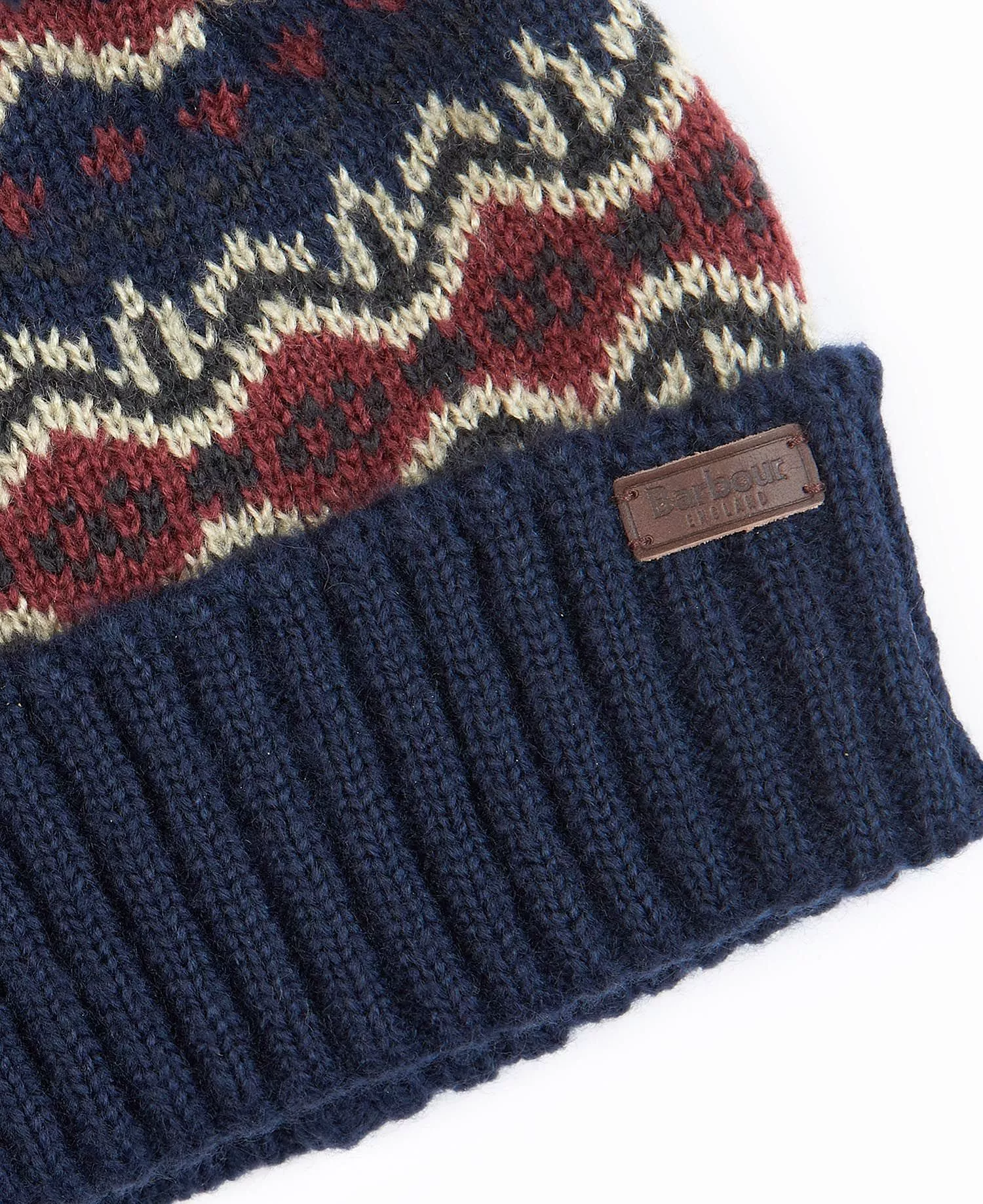 Barbour Mens 'Case' Fairisle Bobble Knit Beanie Hat