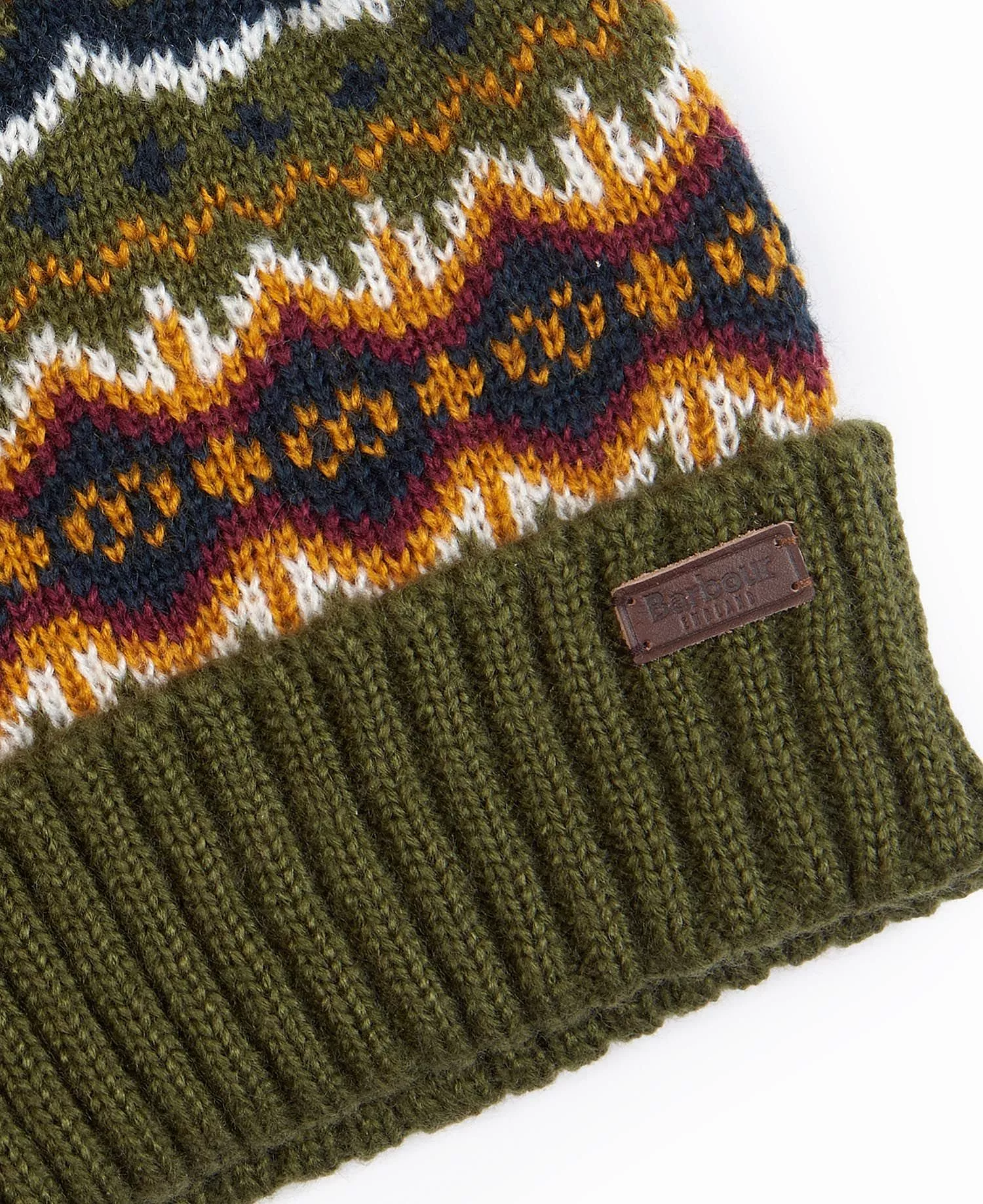 Barbour Mens 'Case' Fairisle Bobble Knit Beanie Hat