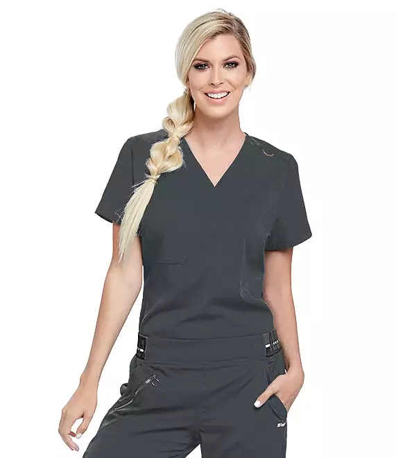 Barco Grey's Anatomy +SpandexStretch GVST028 Women's Tuck In V-Neck Top