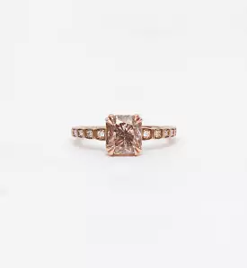 Champagne Diamond Tapered Wheat Engagement Ring