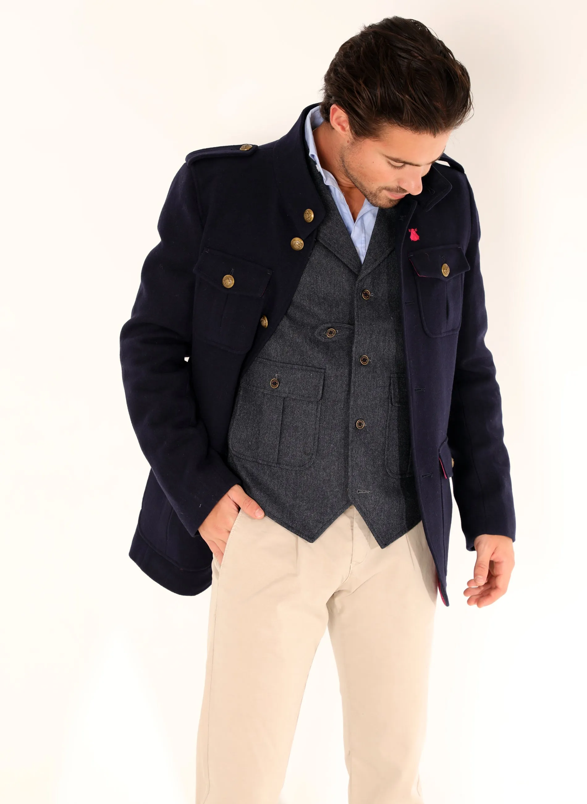 Chaqueta Austriaca Hombre Azul Marino