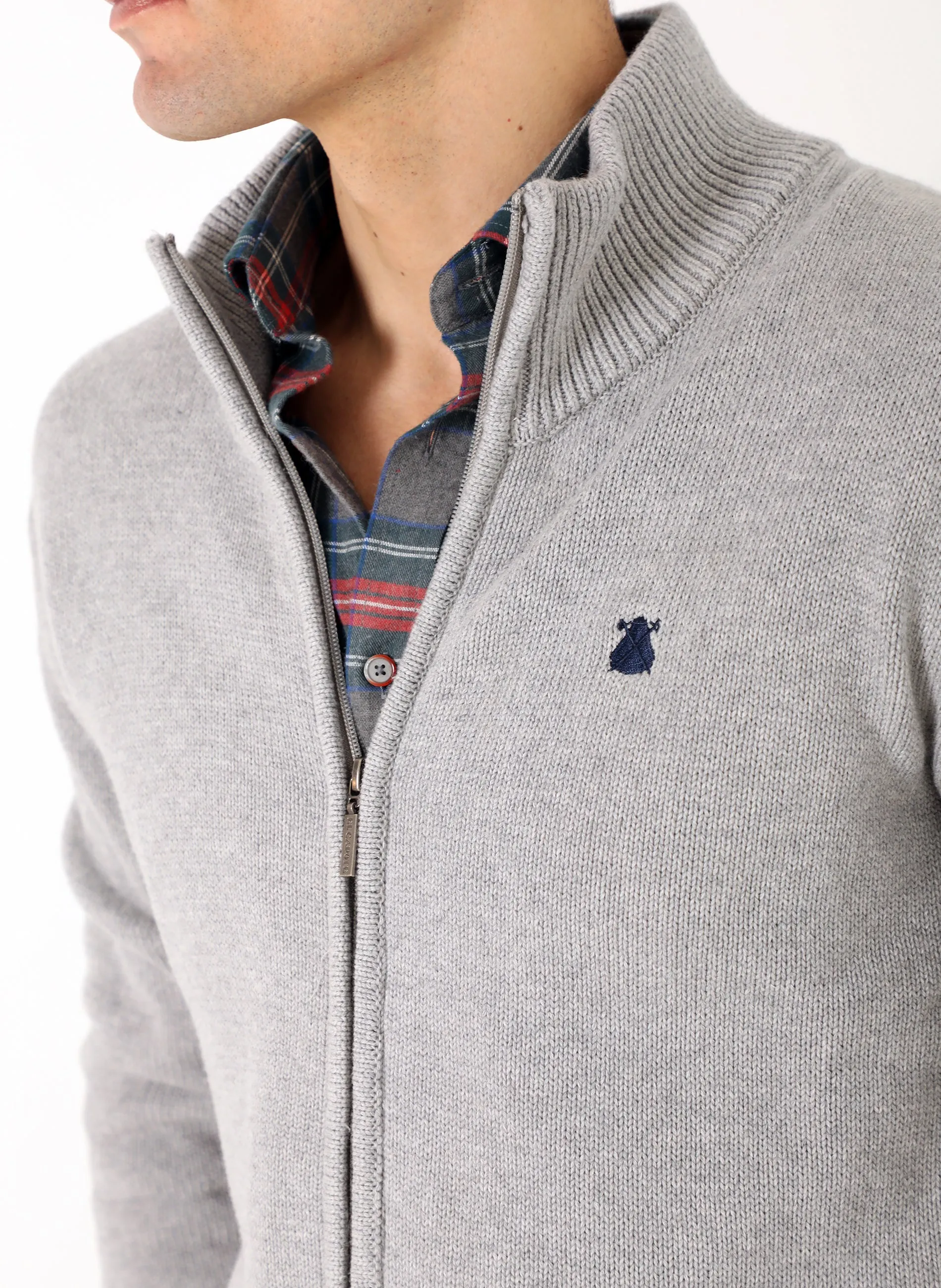 Chaqueta Hombre Cremallera Gris