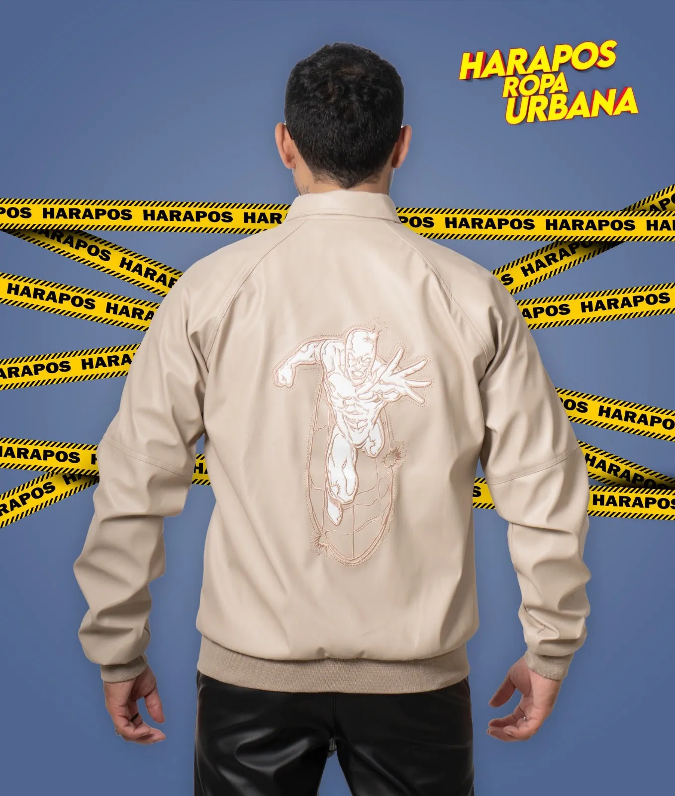 Chaqueta supreme de cuero crema