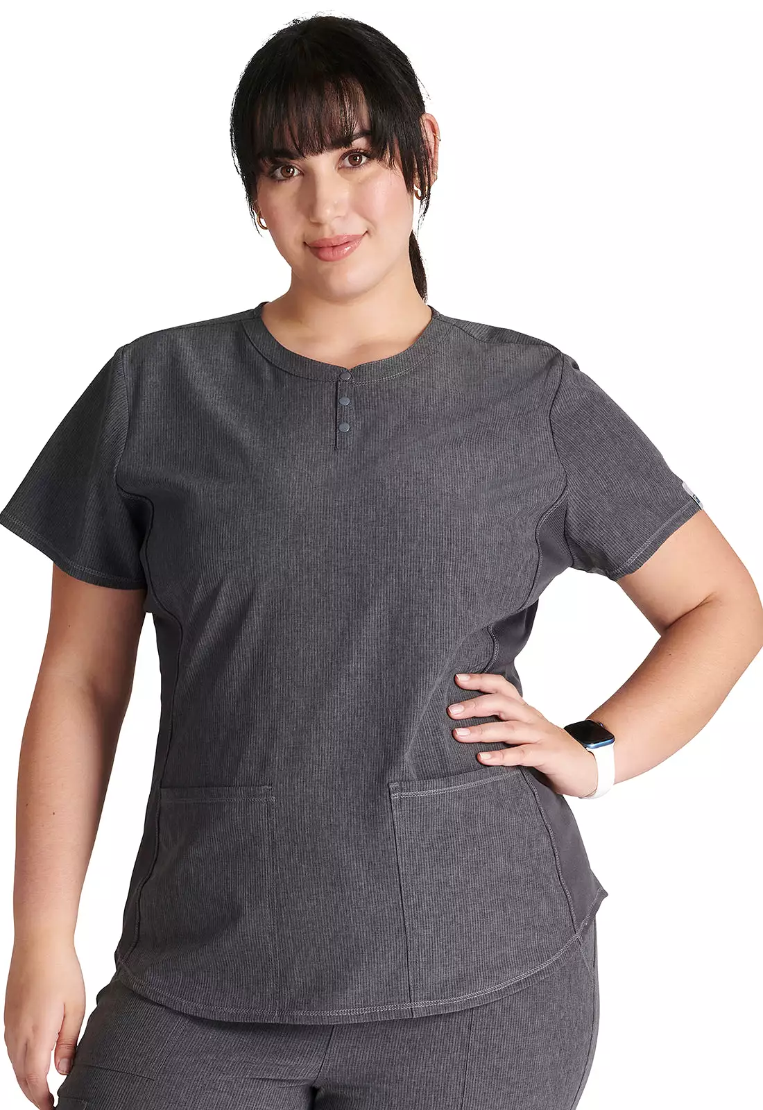 Cherokee CK749 Women's Snap Front Henley Scrub Top