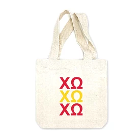 Chi Omega Sorority Greek Letters Mini Tote Gift Bag