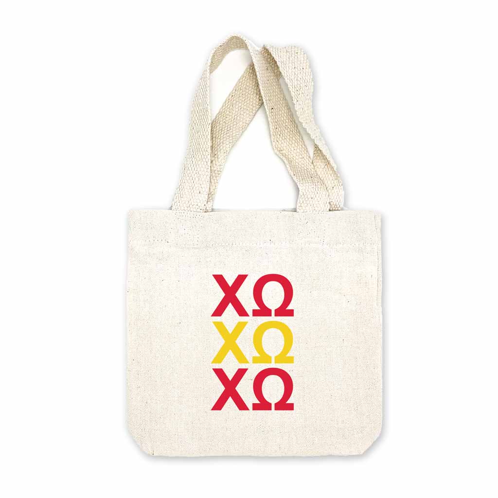 Chi Omega Sorority Greek Letters Mini Tote Gift Bag