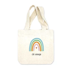 Chi Omega Sorority Rainbow Mini Tote Gift Bag