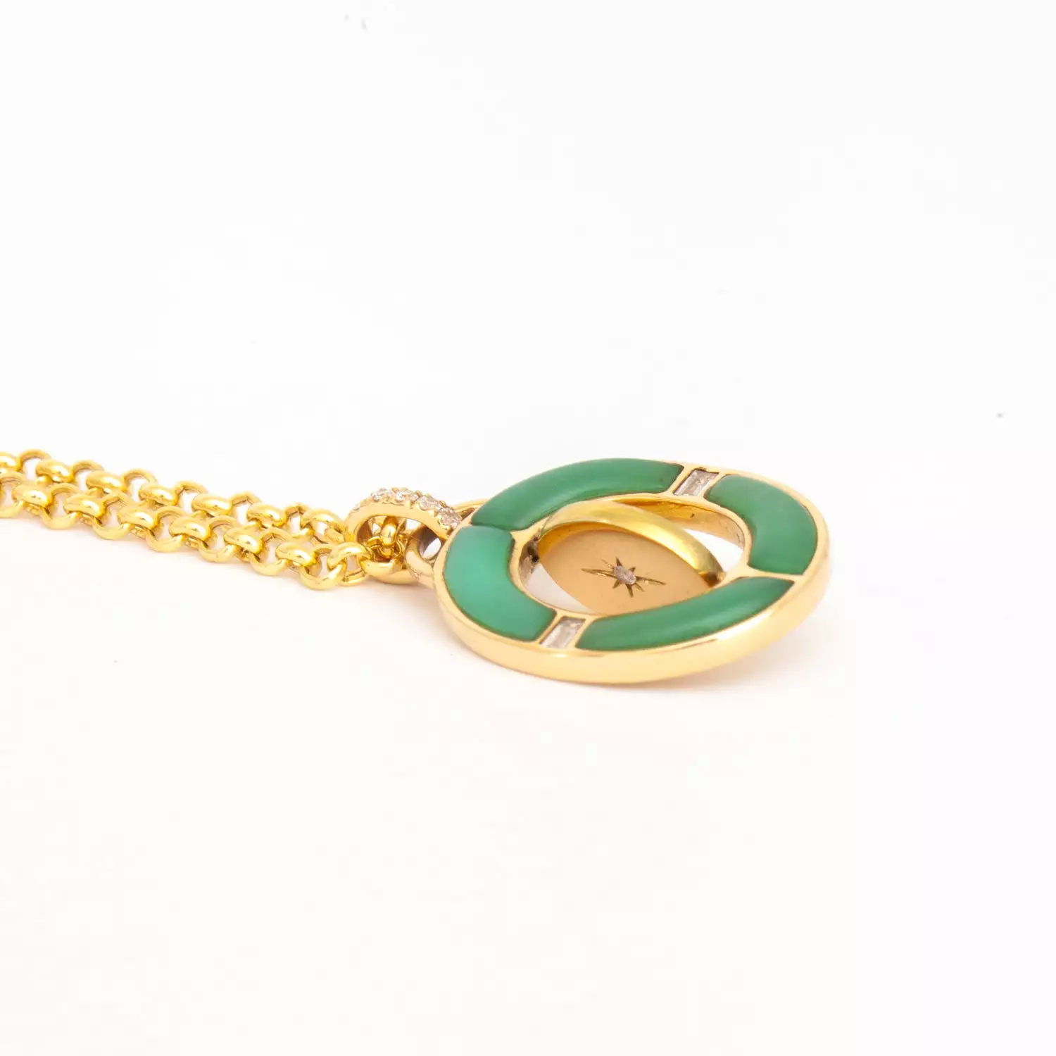 Chrysoprase Gemelli Inlay Pendant