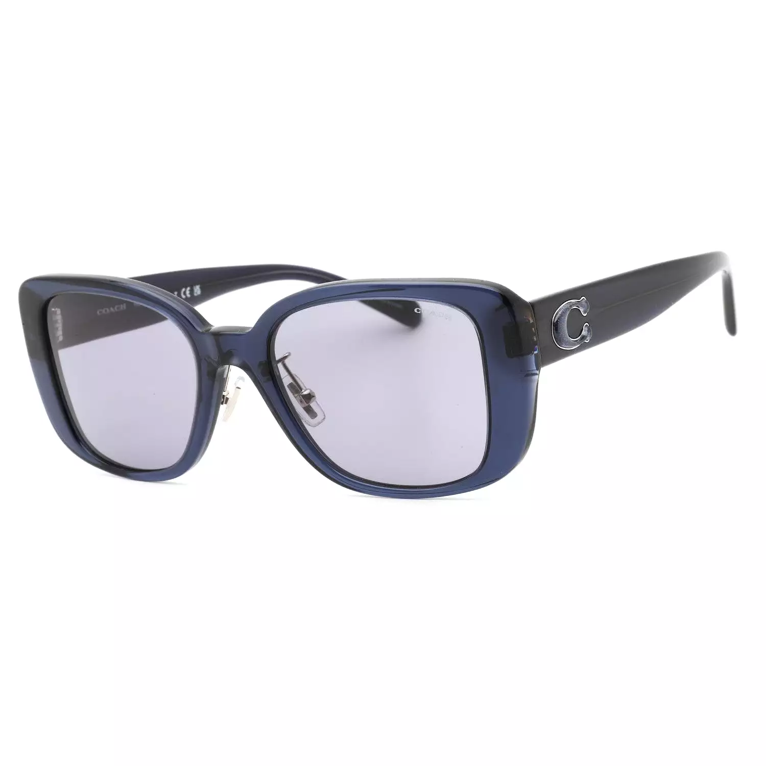 Coach 0HC8352 Sunglasses Transparent Blue / Blue Grey Women's