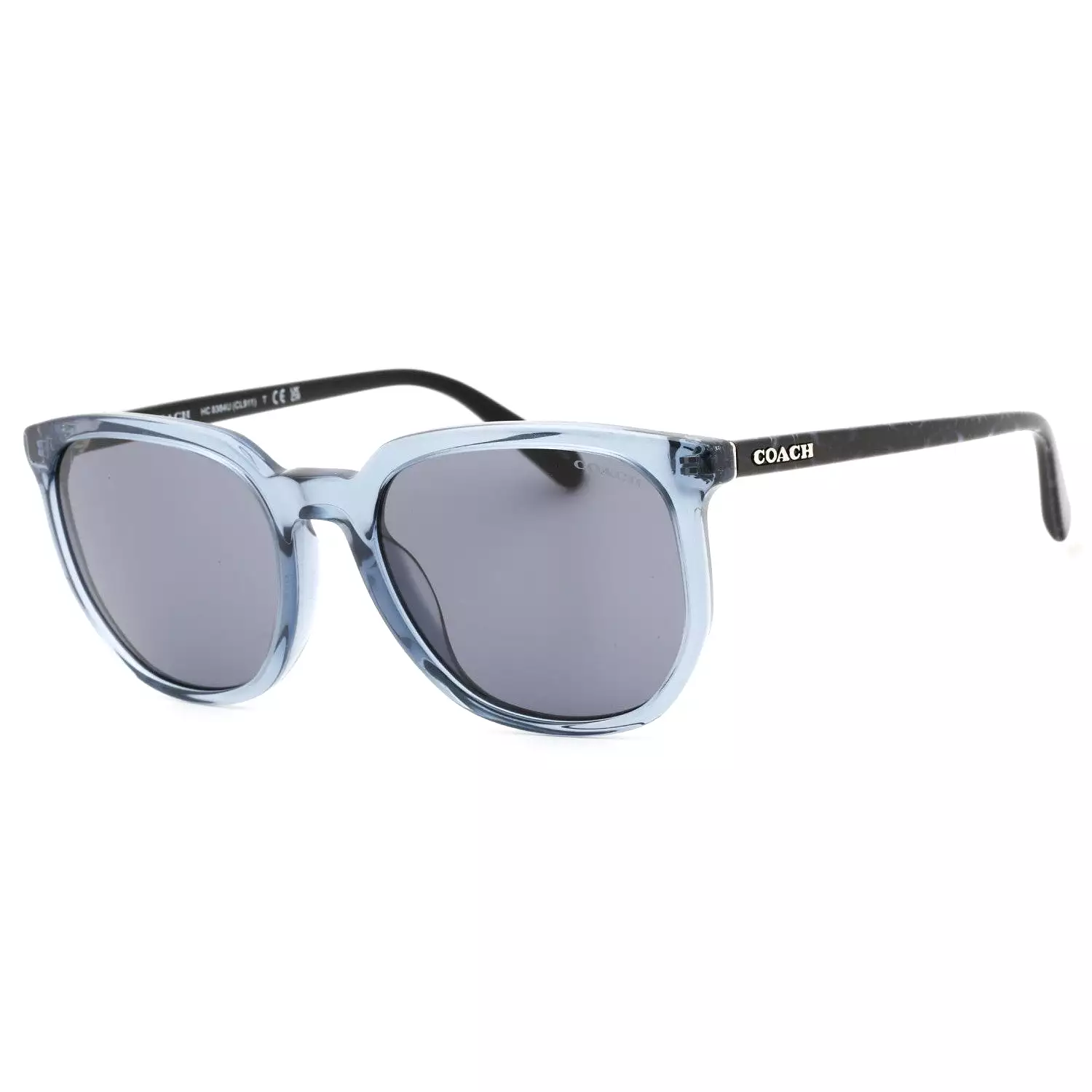 Coach 0HC8384U Sunglasses Transparent Blue / Blue Solid Women's