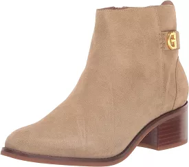 Cole Haan Holis Dark Latte Suede Buckle Detailed Pointed Toe Ankle Booties