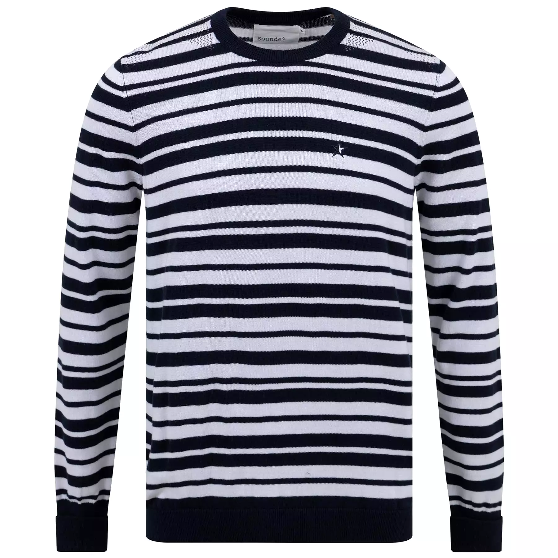 Cosmos Knit C-Neck Deep Navy/Off White Stripe - 2024