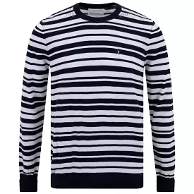 Cosmos Knit C-Neck Deep Navy/Off White Stripe - 2024