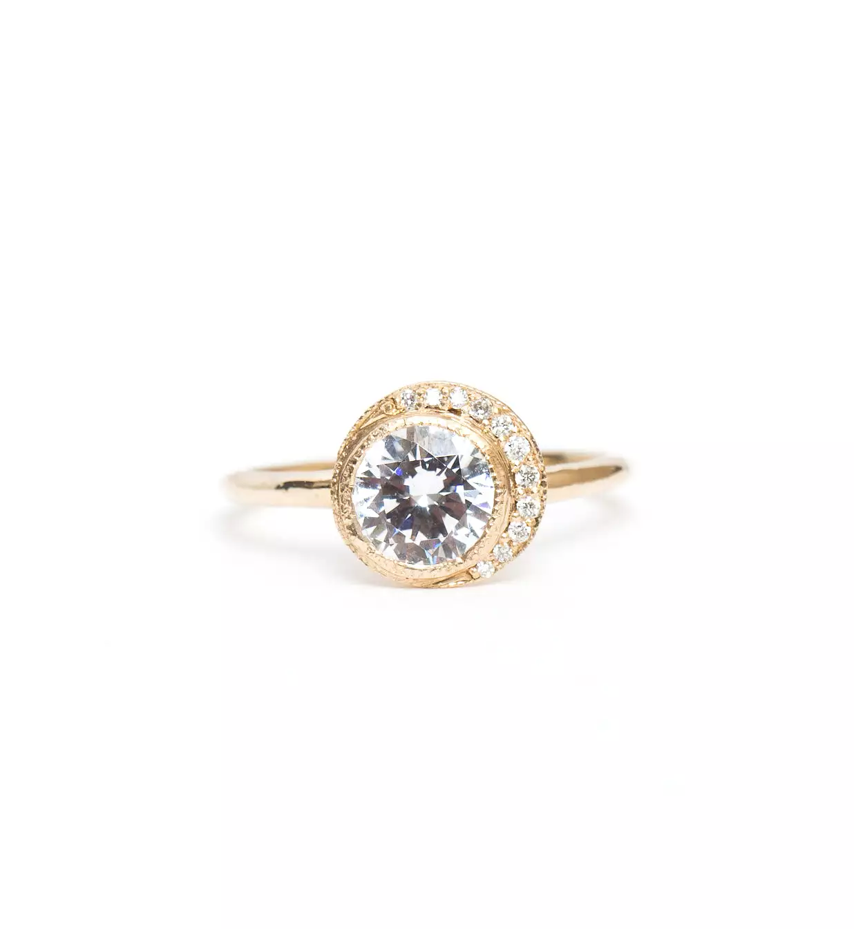 Crescent Diamond Ring