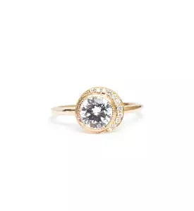 Crescent Diamond Ring