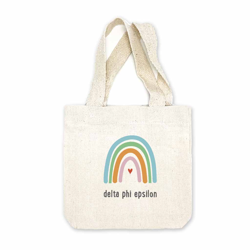 Delta Phi Epsilon Sorority Rainbow Mini Tote Gift Bag