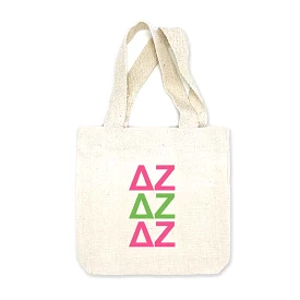 Delta Zeta Sorority Greek Letters Mini Tote Gift Bag