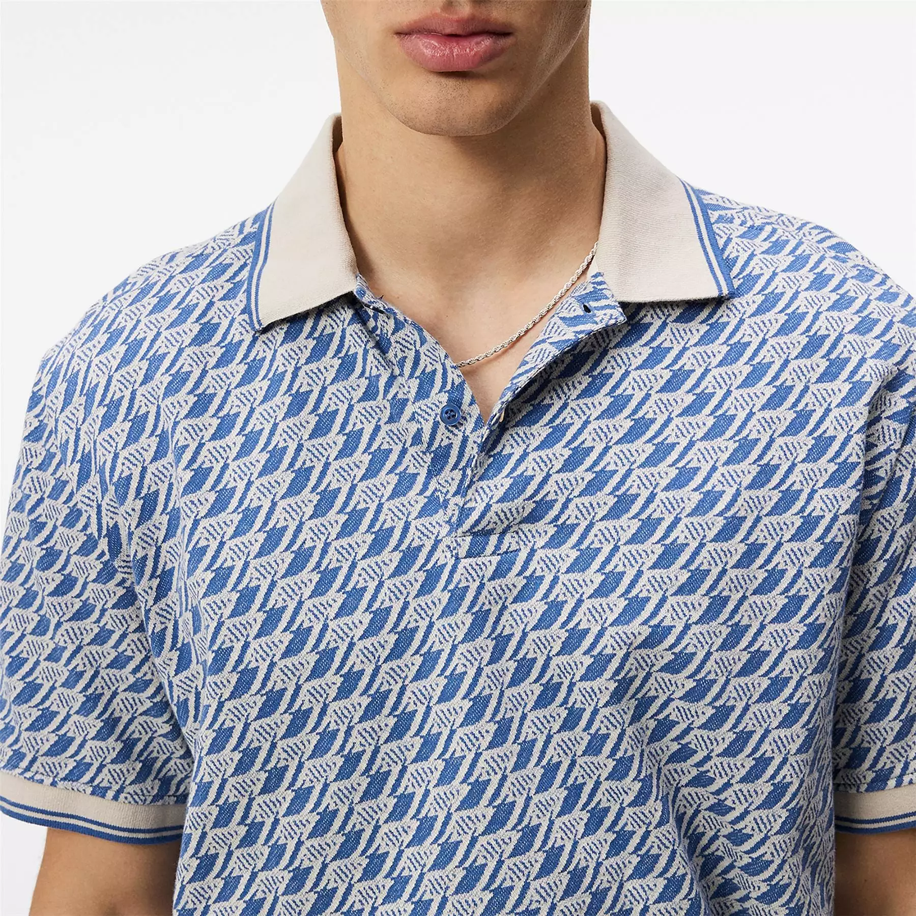 Devon Regular Fit Cotton Jacquard Polo Bijou Blue - SS24