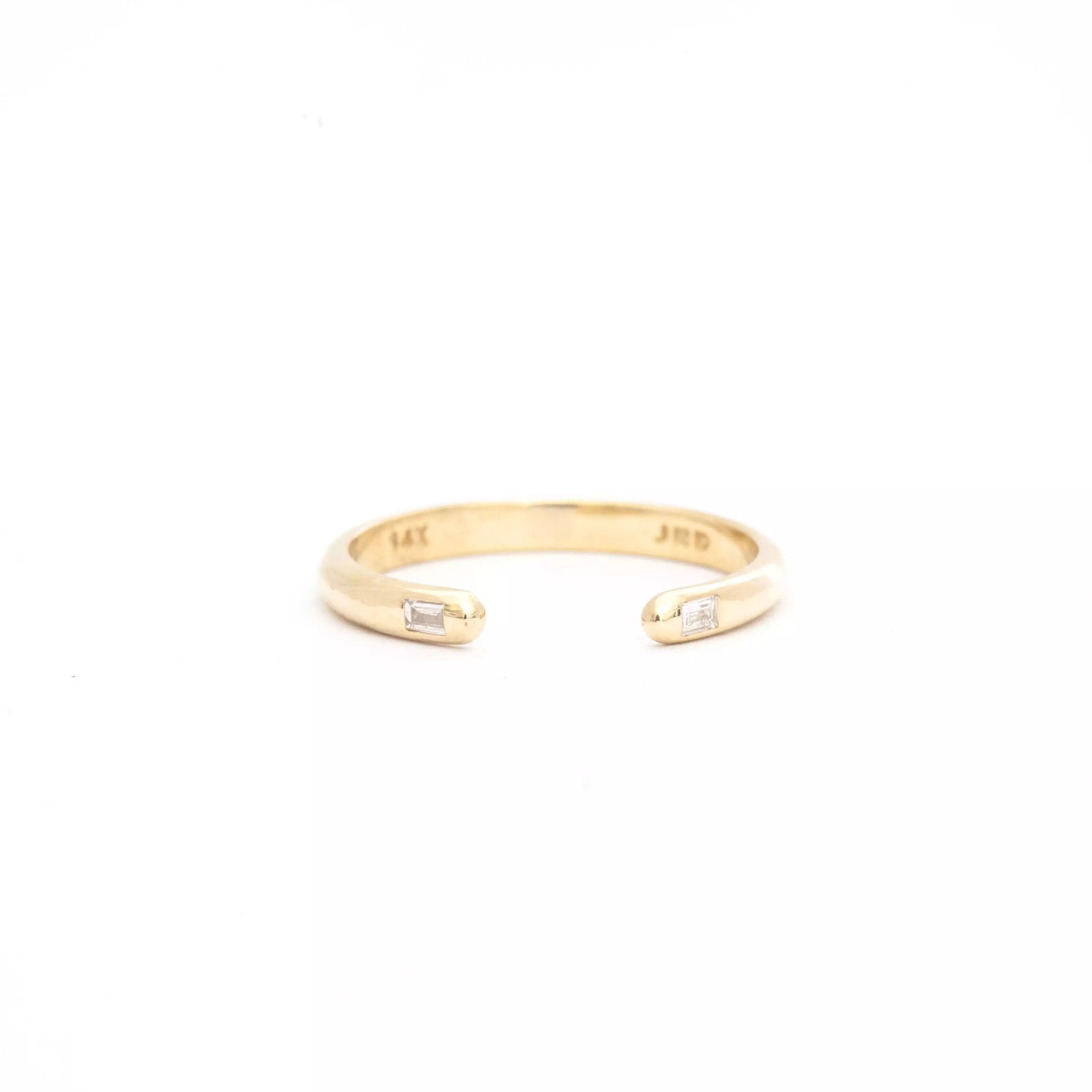 Diamond Baguette Half Round Cuff Ring