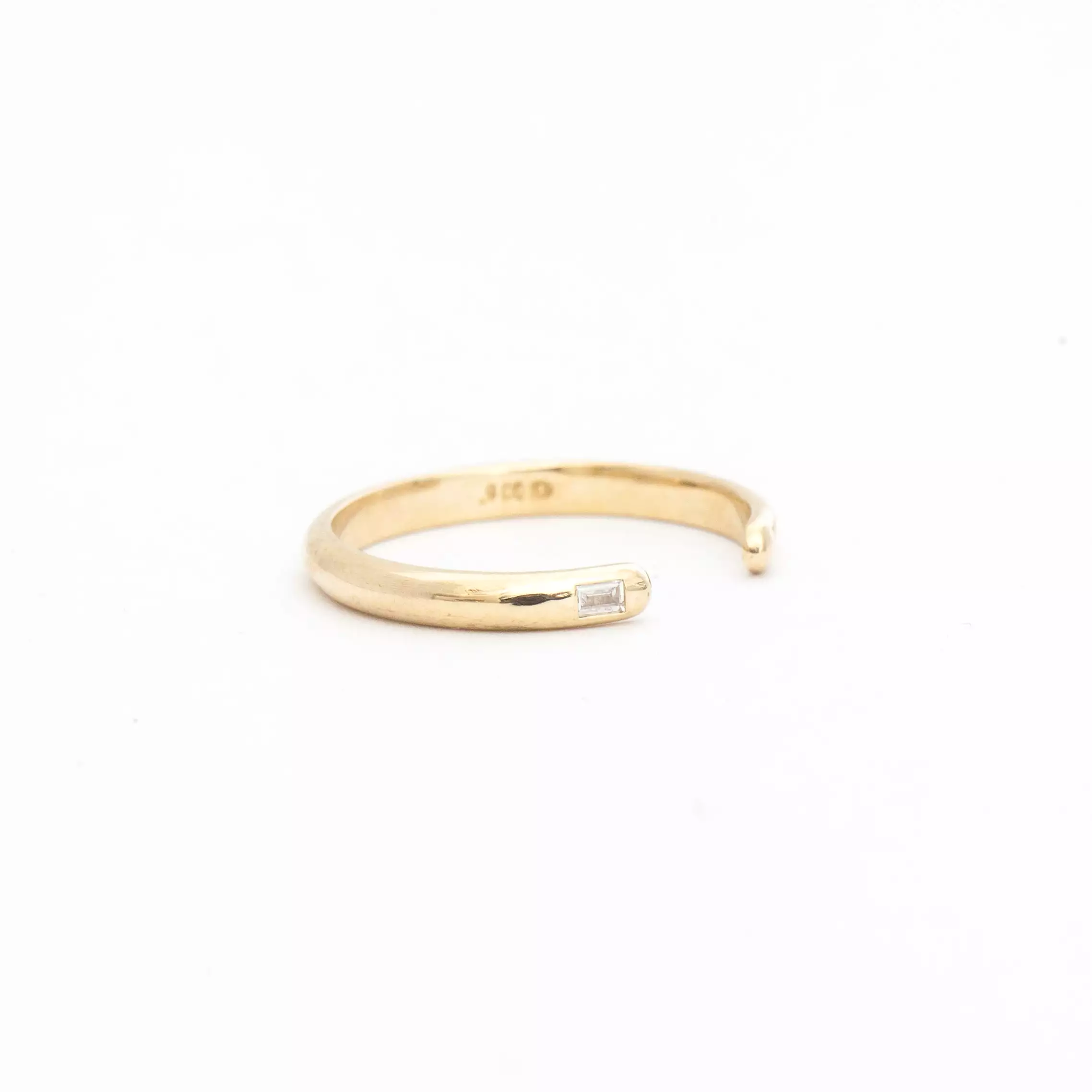 Diamond Baguette Half Round Cuff Ring