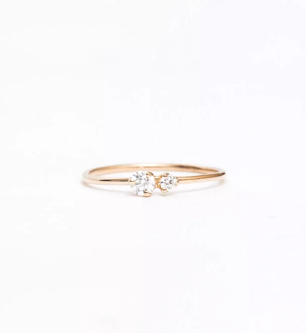 Double Prong Diamond Ring