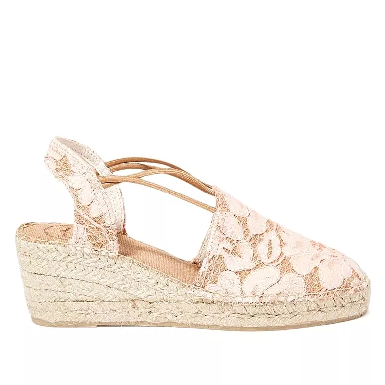 Embroidered Cotton Blend Wedge Espadrille for Women - Tania-JA