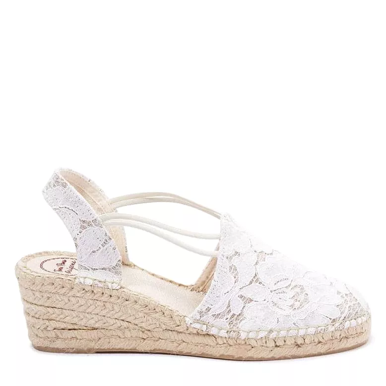 Embroidered Cotton Blend Wedge Espadrille for Women - Tania-JA