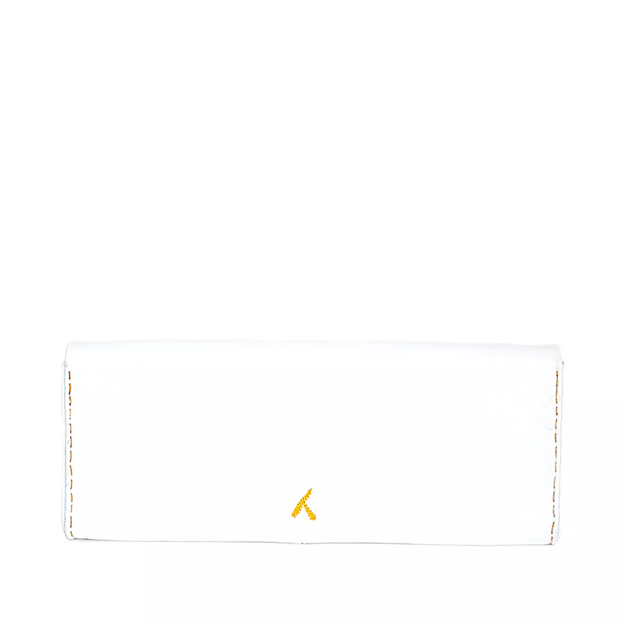 Embroidered Leather Clutch Bag in White, Yellow