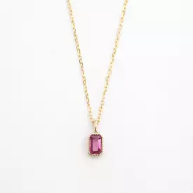 Emerald Cut Ruby Wisp Necklace