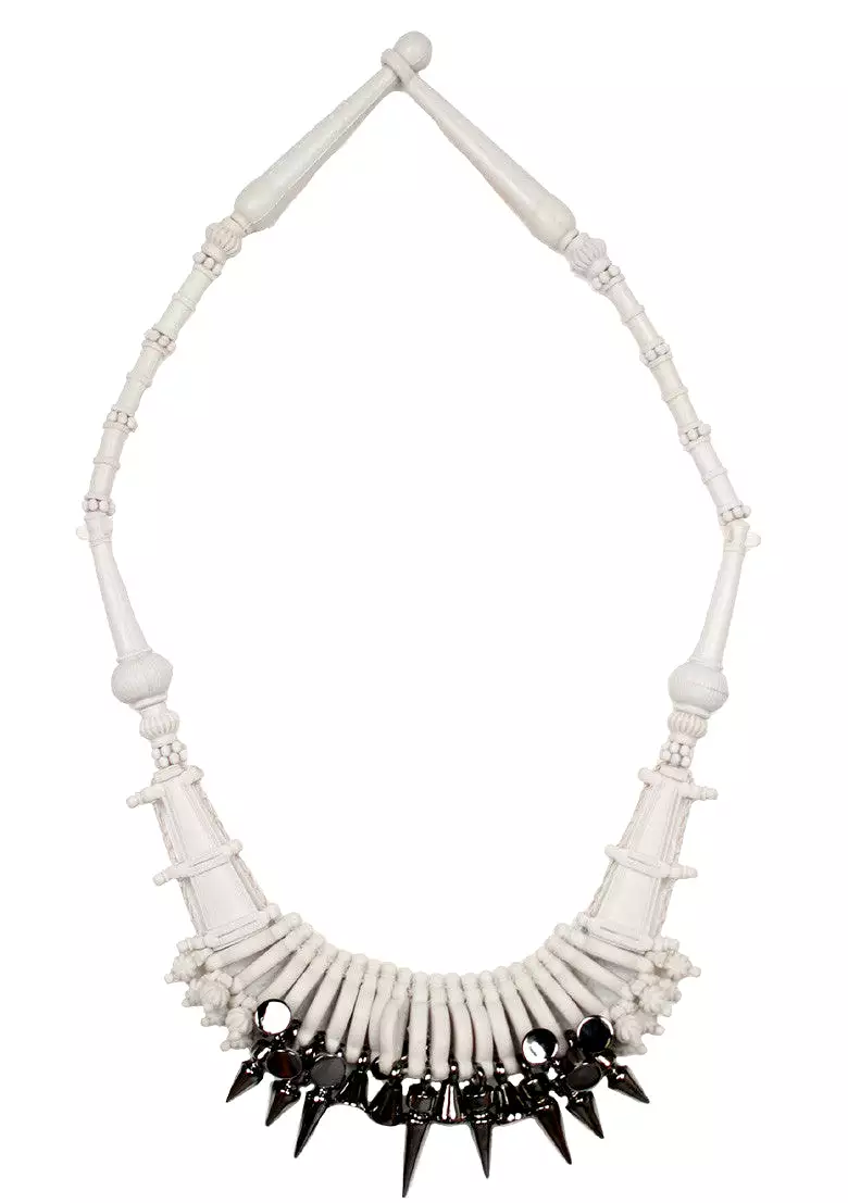 Ethnic Necklace, White